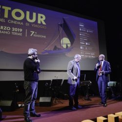 PADOVA 27-03-2019 Cinema portoAstra. Detour Festival. Da sx Marco Segato,  Francesco Bonsembiante con il vicesindaco Arturo Lorenzoni.